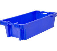 Ящик сплошной 800*400*225 мм, объем 72 л., арт.: Euro-Fish box 25 blue, синий, код: 18468