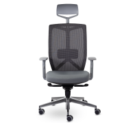 Кресло UTFC Профи М-900 с подголовником серый пластик